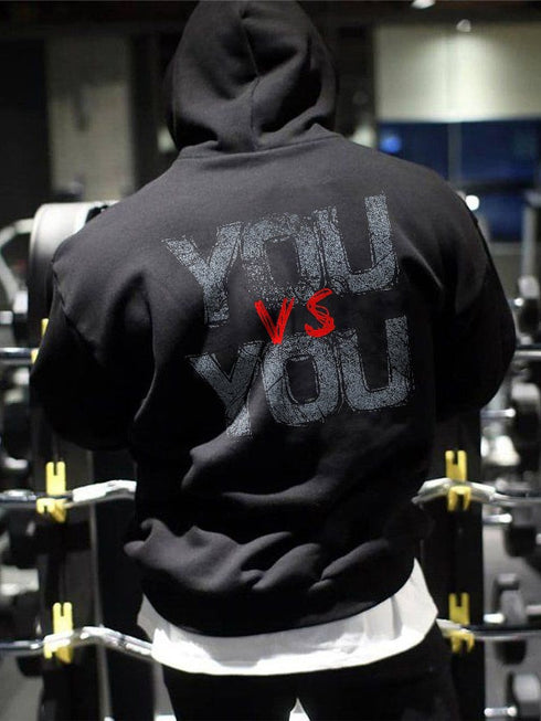 Men's You Vs You Printed Gym Hoodie